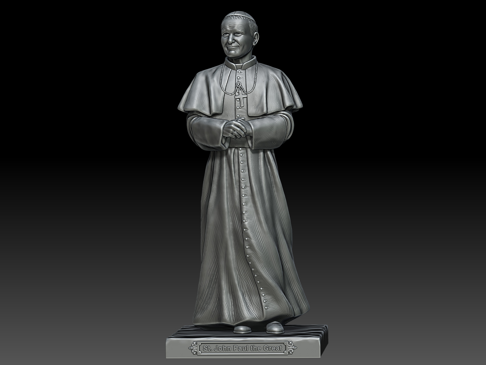 3D Statue of Saint John Paul II the Great